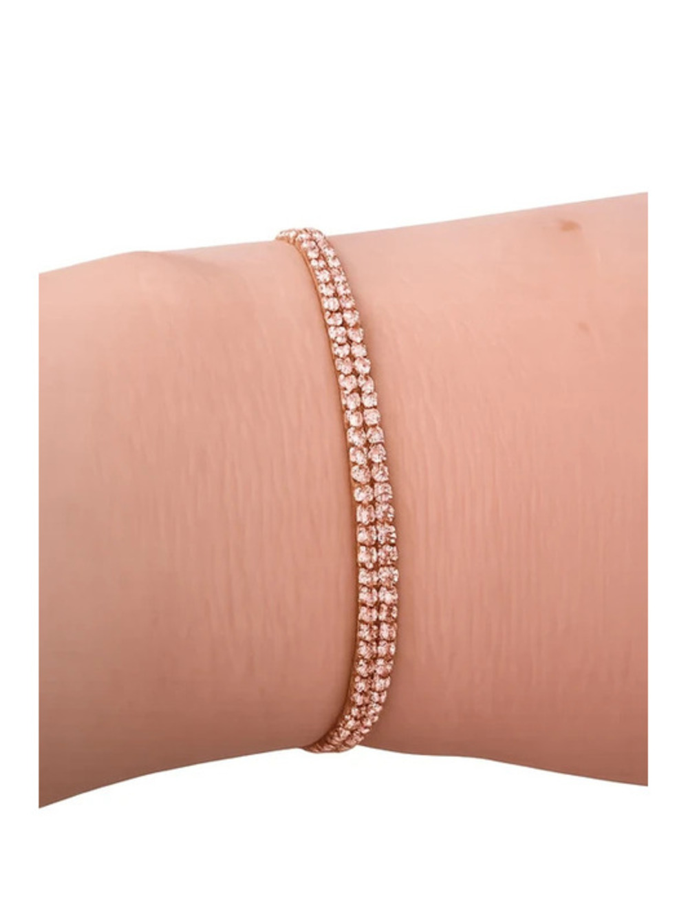 Pink Crystal Stretch Bracelet Set